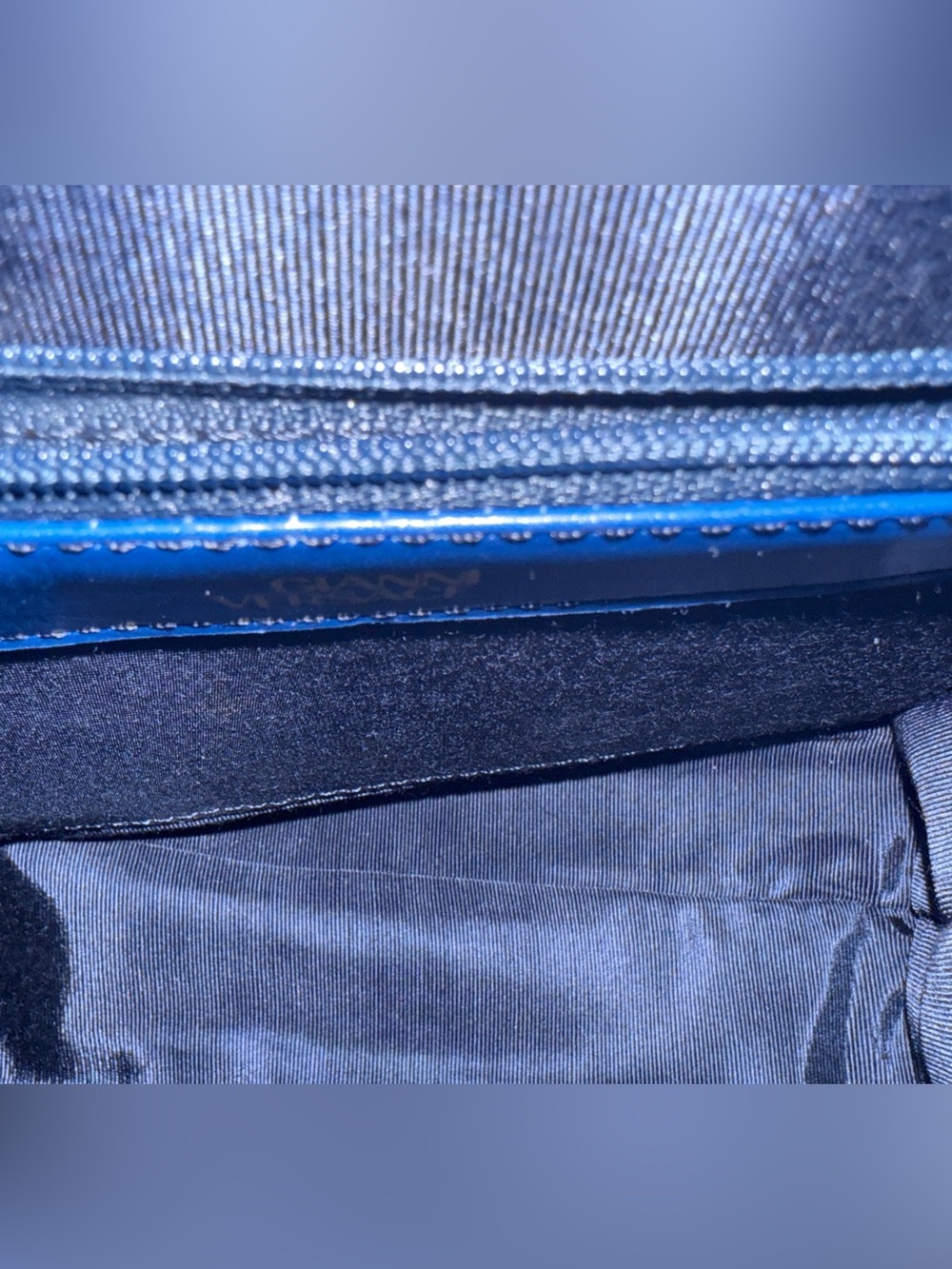 Vintage Gianni Versace blue leather top handle bag ribbon bow - Picture 9 of 16